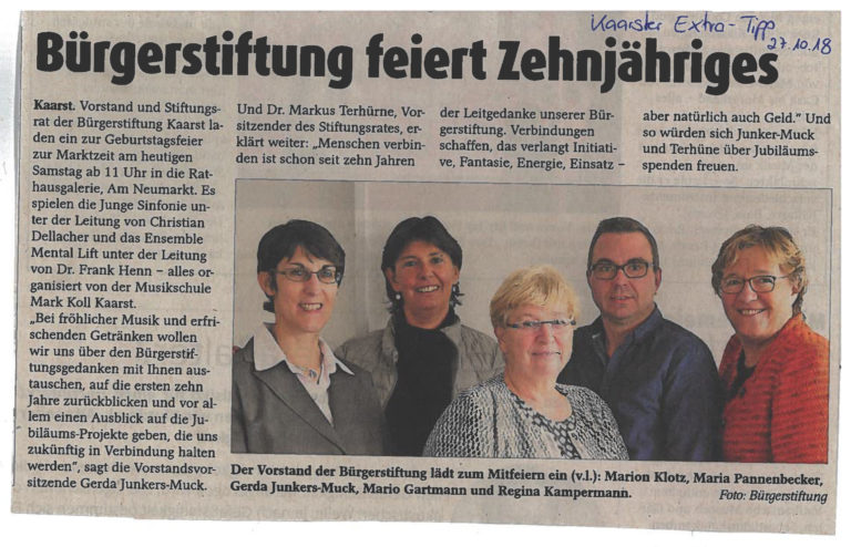 Read more about the article Bürgerstiftung feiert Zehnjähriges