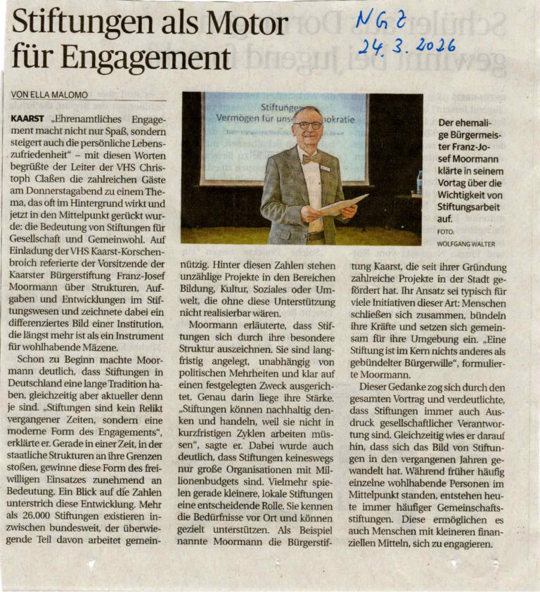 Mehr über den Artikel erfahren Stiftungen als Motor für Engagement